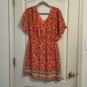 Nice summer dress. Lining with flowered overlay